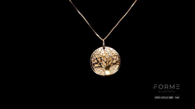 Pendentif « Arbre » En Or 14 Carats - Réf MP2491 - Occasion - Bijou Symbolique