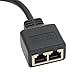 RJ45 Network 1 to 2 Port Ethernet Adapter Splitter, 1 Male to 2 Female LAN Ethernet Splitter Adapter Cable for All Networks, Homes and Offices, and All Broadband Connections