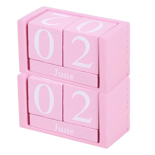 Calendario de madera rosa para escritorio pack de 2 juegos minimalistas con fecha clara para oficina