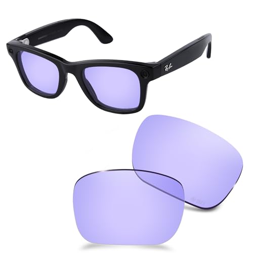 Verres photochromiques Ray-Ban Meta Wayfarer 50mm violet clair de rechange