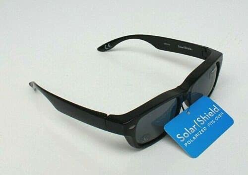 Solar Shield Dioptics Solar shield Fits over Sunglasses (FO-056) UnisexWay shape Black glossy frame,Smoke lenses 54 mm,Gray,SS FO-0564