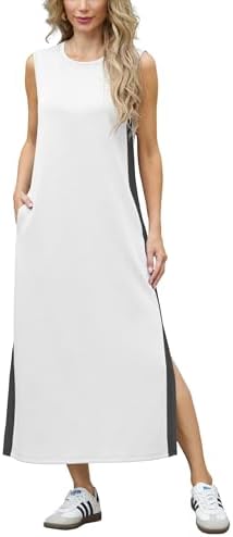 GRECERELLE 2025 Women Summer Color Blocking Round Neck Sleeveless...