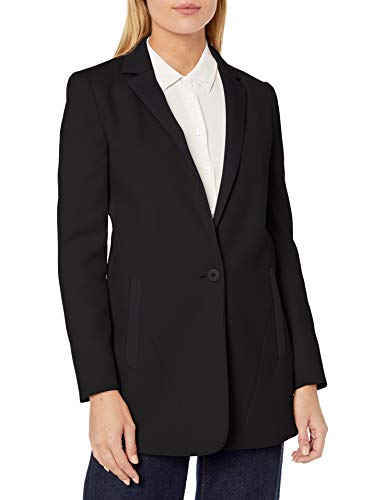 A|X Armani Exchange Women's Long Elegant Blazer with Pockets and One Button, Black, 12