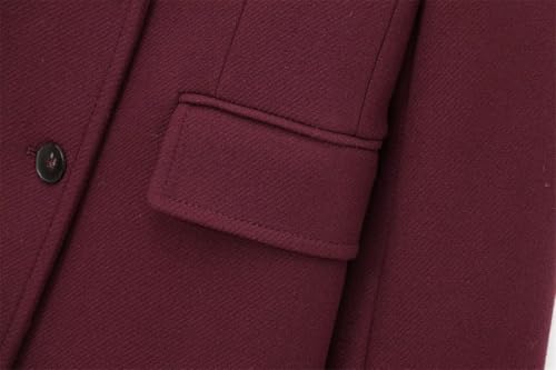 Women Winter Turn-Down Collar Long Coat Wool Blended Buttons Pockets Vintage Outwear3