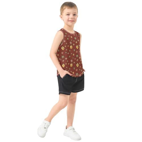 J JOYSAY Roasted Coffee Bean Maroon Boys Tank Top Sleeveless Muscle Shirts Quick Dry Kids T-Shirts 3-15T4