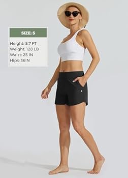 WILLIT Dames badeshorts Swim Board Shorts Badkleding Zwembroek Tummy Control Bikini Shorts Beachshorts 3,5 inch met voering, zwart, M