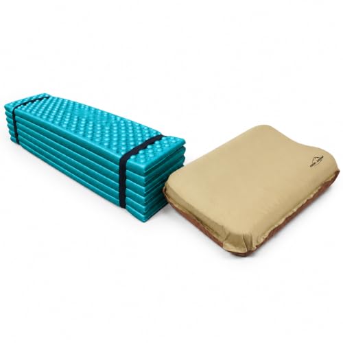 Fonowx Foam Folding Sleeping Pad Lightweight Backpacking Mat Mattress for Camping Compact Self Inflating Pillow Suitable for Outdo