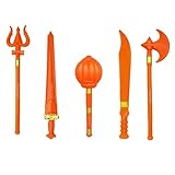 Vidhyapati Plastic Action Weapon Toys for Kids | Weapon Role Play Action Figure | Ramleela Dushehra | Fancy Dress Competition Toys | 5 Pcs Combo (Trishul,Talwar,Gada,Farsa,Khanjar) | Age 2+