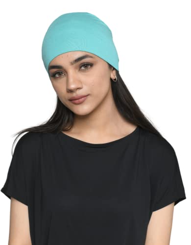 Image of The Headscarves Women Silky Soft Bamboo Viscose Sleep Cap for Hair Loss Chemo Headwear Skull Cap Free Size (Multicolor) (HS3 Multicolor)