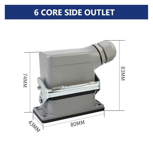 Conector Industrial Rectangular HDBNCAP 6 Core Lateral miniatura 2