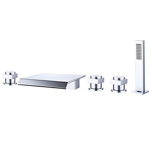 All Copper Hot and Cold Cylinder Side Type Five Piece Bath Tub Faucet Bathroom Split Type Four Piece Shower Head D318-1 (Five Piece Set) Quality Assurance of Modern and Simple