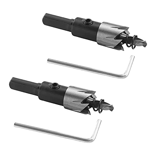 Utoolmart 超硬セミロングホールソー 硬カッター ホールカッター 炭素鋼 カット ホールソー セット ドリルビット ハード合金 スパイラルドリル 切削 工具 DIY 穿孔 掘削 電動ドリル用 シルバー 16mm 2pcs