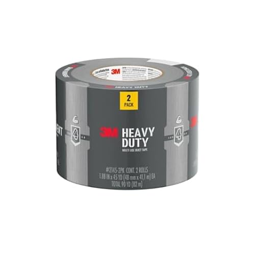 3M Heavy Duty Duct Tape, 1.88in x 45yd, 2 Rolls, Multi-Surface, Temporary Solutions for Sealing, Holding, and Reinforcing, Tear by Hand Vertically and Horizontally, Staple for Every Toolbox
