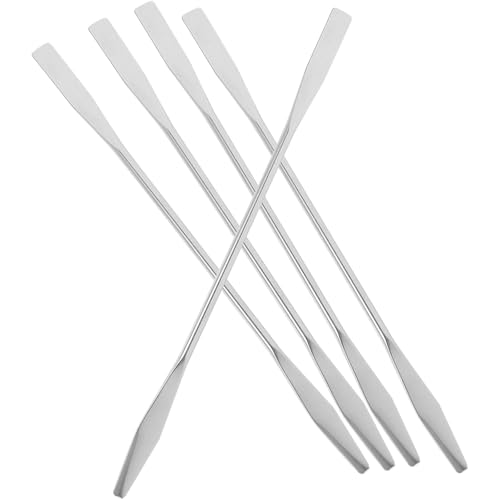 WEKADRIN Espátulas de Acero Inoxidable para Maquillaje 5 Piezas 15 CM Herramienta Mezcladora Cosmética Profesional Espátula Metálica Larga para Base y Cremas Uso en Salones y Hogar