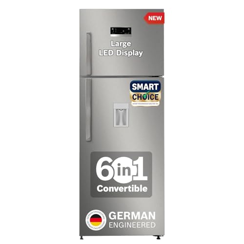 Image of Bosch Max Convert 368L, 3-Star, Inverter Frost Free Double Door Refrigerator With Water Dispenser (CTC39S03DI, 6-in-1 Convertible, VitaFresh Technology, 2 Cooling System, Shiny Silver)