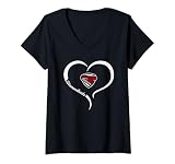 Womens Desert Oasis Diamondbacks Logo Half Heart Slogan HS V-Neck T-Shirt