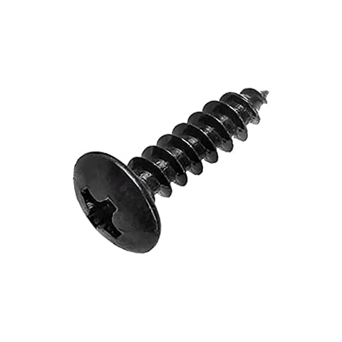 Oneyijun 20 Pcs M5 x 16mm Self Tapping Wood Screws Carbon Steel Mushroom Round Flanged Head Fasteners Drilling Screw Black Cover
