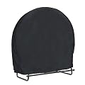 BOICXM Firewood Log Rack Cover 41in Waterproof Log Hoop Cover Windproof Dry Wood Pile Holder Storage Tarp Cover 210D Oxford Fabric Logs Holder Covering Fire Wood Storage Covers Black