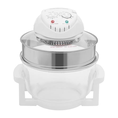 Portable Air Fryer 17L, Healthy Glass Air Fryer with 360° Viewable Window & Expansion Ring, Large Capacity Oil-Free Cooker for Family, Rapid Air Technology, For Roasting, Baking, Grilling