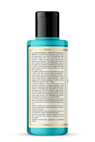 Image of Khadi Organique Green Tea & Mint Body Wash With Refreshing Green Tea & Mint For All Skin Types of Men's & Womens - 210 ML