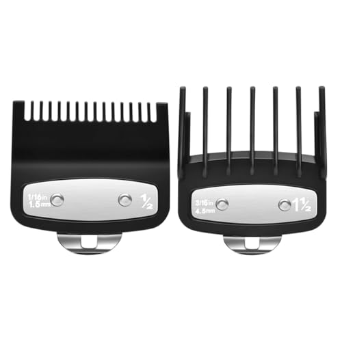 Tiardey 0.5 Protectores de cortapelos para Wahl Protectores de Corte inalámbricos para cortapelos Wahl 0.5 con Clip de Metal de 1/16 Pulgadas y 3/16 Pulgadas (1,5 y 4,5 mm)