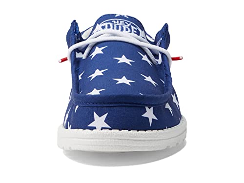 Image of HEYDUDE Men's Wally Patriotic Slip On Shoe | Lightweight Canvas Loafers with No Tie Laces