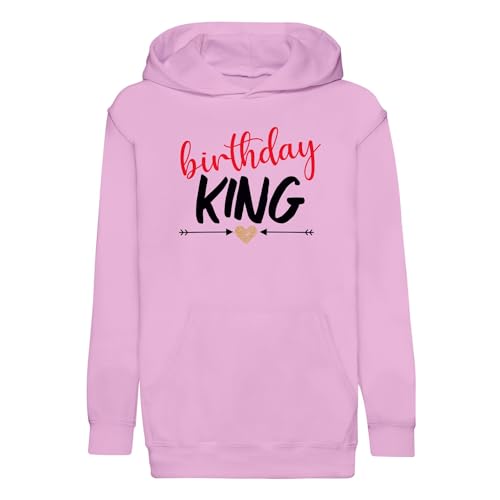 Sweat à capuche enfant Birthday King en coton premium pour anniversaire