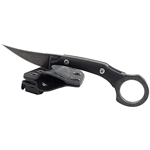 Masalong Boar tusks kni225 karambit mini Tactical knife (black stone wash)