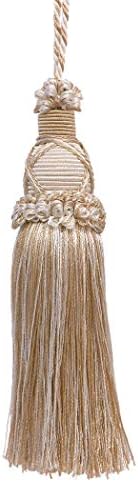 Decorative 5.5 Inch Key Tassel, Ivory, Light Beige Imperial II Collection Style# KTIC Color: White Sands - 4001 image 4