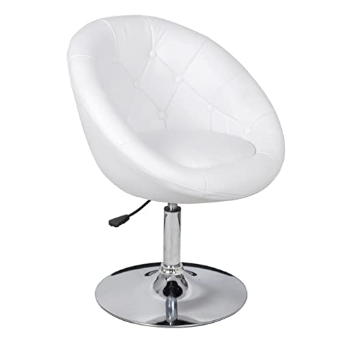 Fauteuil cocktail en cuir synthétique blanc et acier chromé - 4