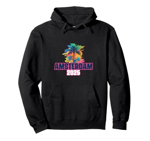 Amsterdam 2025 Equipo de vacaciones colorido Sudadera con Capucha
