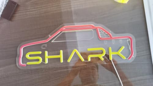 SHARK Truck Neon Sign - Dimmable LED Neon Light Cool Pickup Car Shape Wall Decor, 5 Brightness Levels & 3-Key Control, Neon Light for Garage, Man Cave, Boys Room, Bar, Hanging Chain & Screws Included image 2