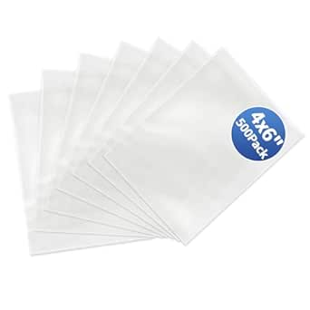 Metronic Shrink Wrap Bags, 4x6 Inches (500-Pack), Clear PVC for Packaging