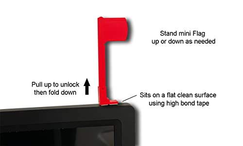 Small Red Call Center Desk Flag With Up And Down Flag Flip Holder Status Stop Help Alert Office Cubicle Signal Lunch Break 5 Inch Tall Mini Style Cute #TOP2