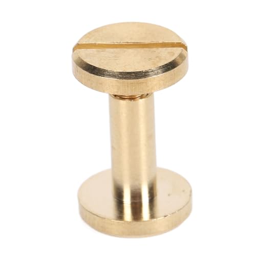 50 Set Rivetti in Ottone Rivetti a Vite a Testa Piatta Rotonda Rivetti per Cinture Borse Portafogli Tessuto in Pelle Progetti di Artigianato Fai da Te (10x10 mm)