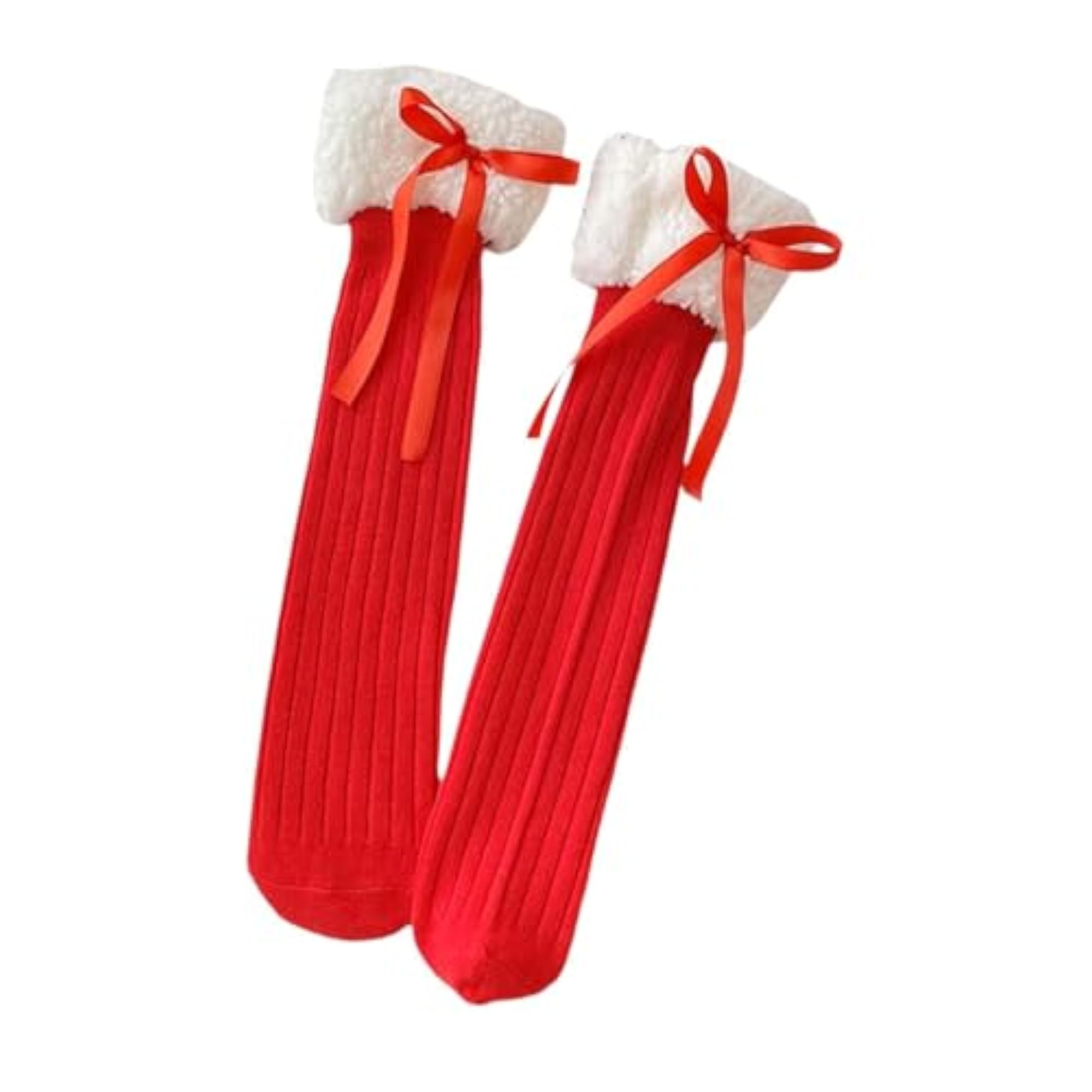 Knee Socks for Girls with Bow Streamer, 1 Pair