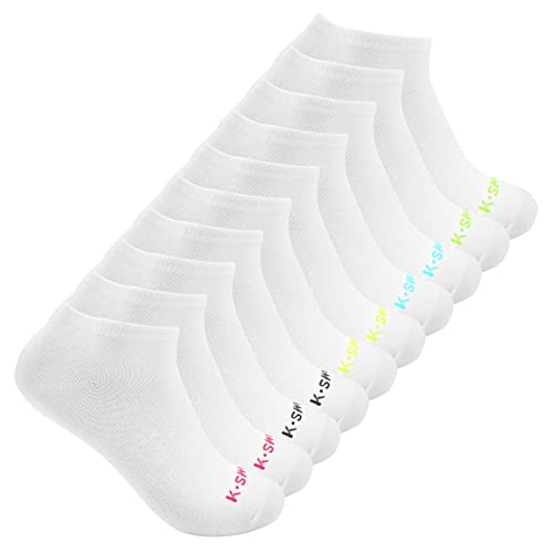 K-Swiss Women's 10 Pairs Athletic Low Cut Socks - Workout, Running, Active Socks - Ankle Socks for Women, White