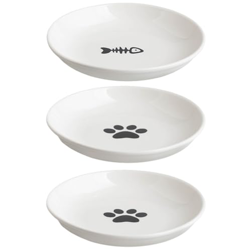 Bols d'alimentation pour chat antidérapants 3pcs assiette céramique 250 ml
