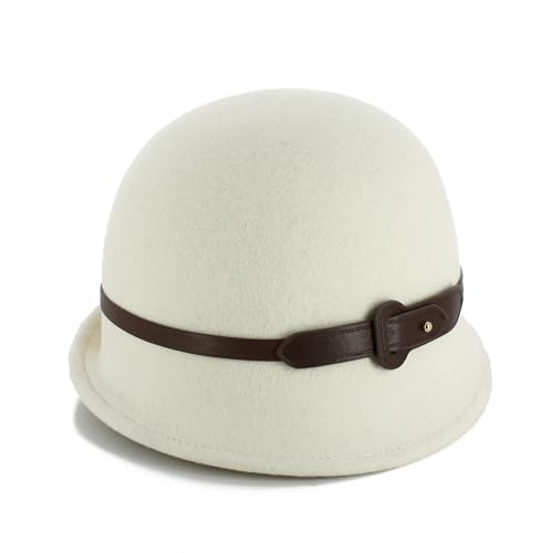 Chapeau cloche femme en feutre noir avec bracelet élégant