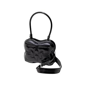 [ガニー] ショルダーバッグ A6288 099 BUTTERFLY TOP HANDLE WITH STRAP PATENT レディース BLACK [並行輸入品]