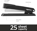 Amazon Basics Full-strip Stapler de bureau en métal, 20 Capacité de la feuille, 3 Boîte, noir