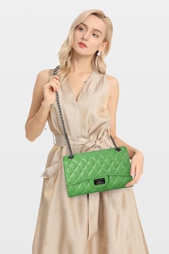 Image of Gladdon Quilted Crossbody Purse for Women Trendy Shoulder Bags | Stylish Shoulder Purse,Quilted Pattern,Structured bag,Chain Strap,Spacious Enough,Casual and Dressy Outfits,Any Occasion