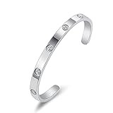 Silver Cuff Bracelets for Women Love Mothers Day Gifts Mom Daughter Sister Friend Friendship Bangle