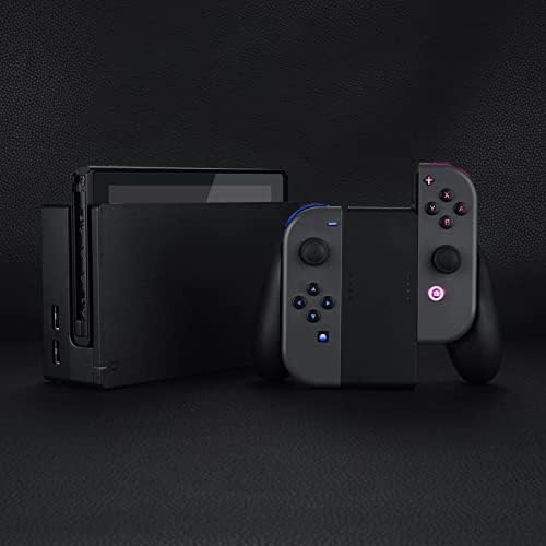 eXtremeRate 7 kolorów 9 Trybów NS Joycon DFS LED Kit dla Nintendo Switch, Multi-Colors Luminated Czarny Klasyczne Symbolika ABXY Trigger Face Buttons dla Nintendo Switch & Switch OLED Model Joy-Con - JoyCon Nie Jest Wliczony W Cenę