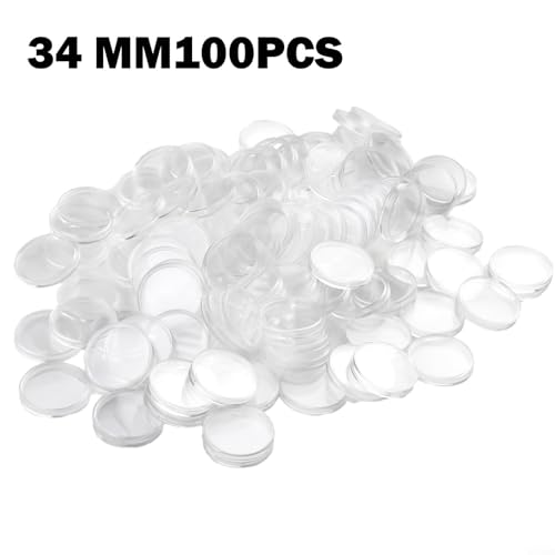 100 cajas para monedas de plástico transparentes miniatura 6