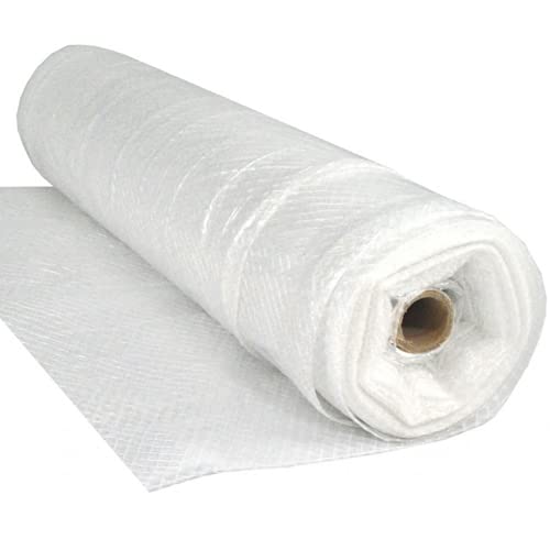 Farm Plastic Supply - Dura Skrim String Reinforced White Plastic Sheeting - 6 Mil - (20 x 10) - Reinforced Poly Film Tear Resistant Weatherproof Vapor Barrier Polyethylene Roll for Construction