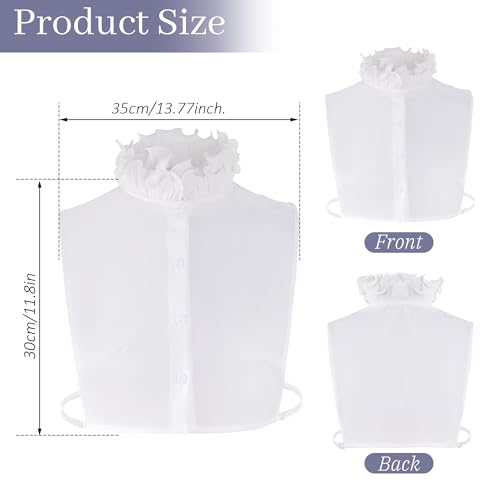 Fake Collar Half Shirt Detachable Dickey Collar Cuff Chiffon Blouse Half Shirts False Collar for Sweater Coat2