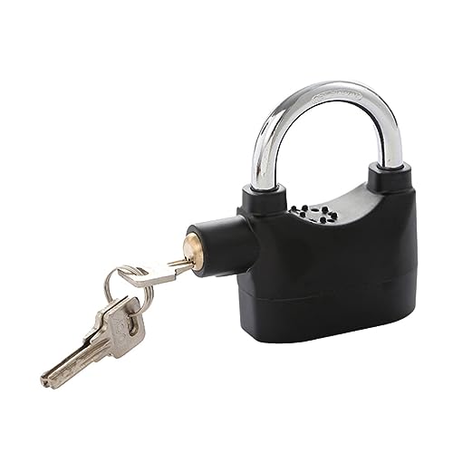 Beatifufu Alloy Padlock for Bike Metal Motorcycle Lock Alarm Siren Anti-Theft for Scooter Outdoor