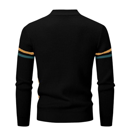 Cambkatl Men's Color Block Turtleneck Sweaters, Slim Fit Casual Long Sleeve Pullover Knit Sweaters Thermal Tops3