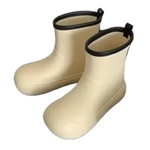 MMYUAK Damen Gummistiefel Beige 32-33